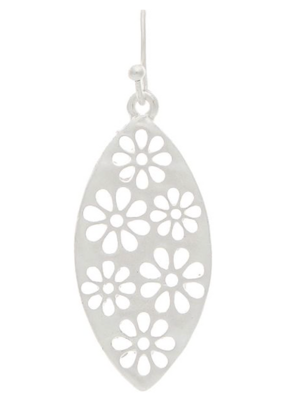 RAIN Silver Stamped Flower Faces Earring