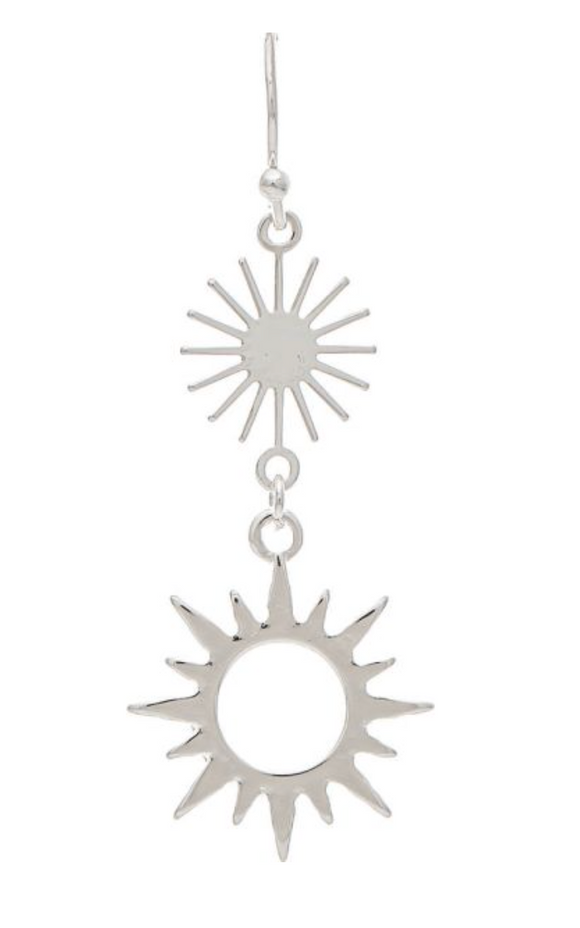 RAIN Silver Double Sunburst Drop Earring