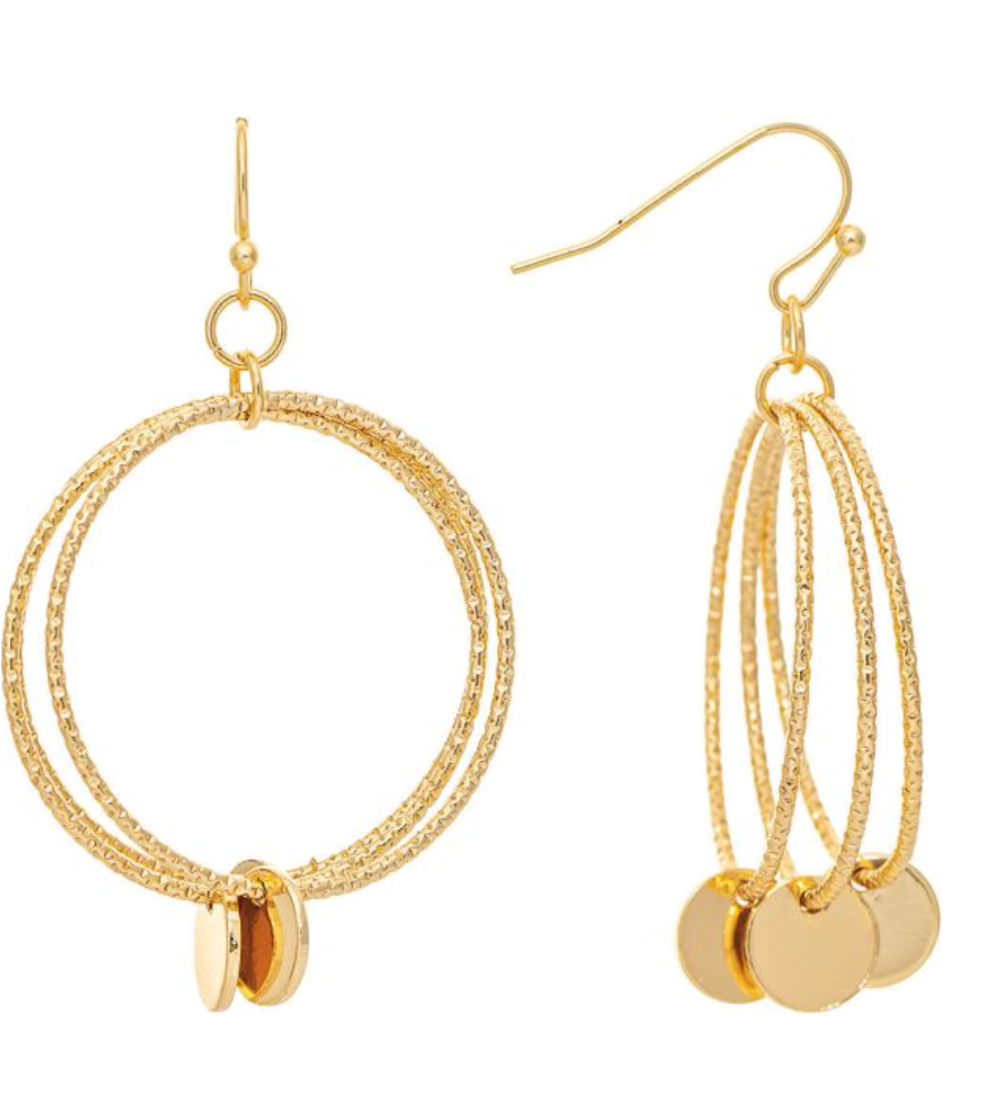 RAIN Gold Rings & Discs Spinner Earring