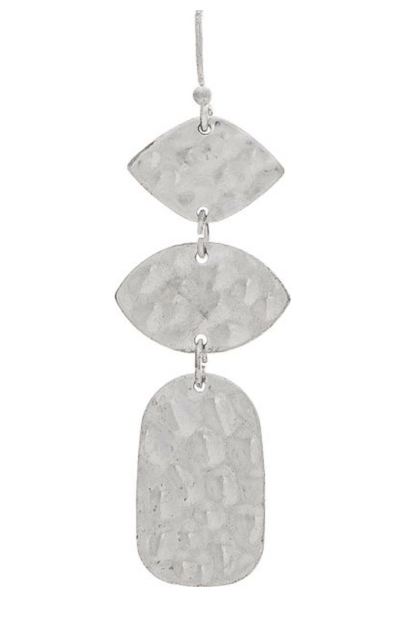 RAIN Silver Hammered Shapes Linked Earring