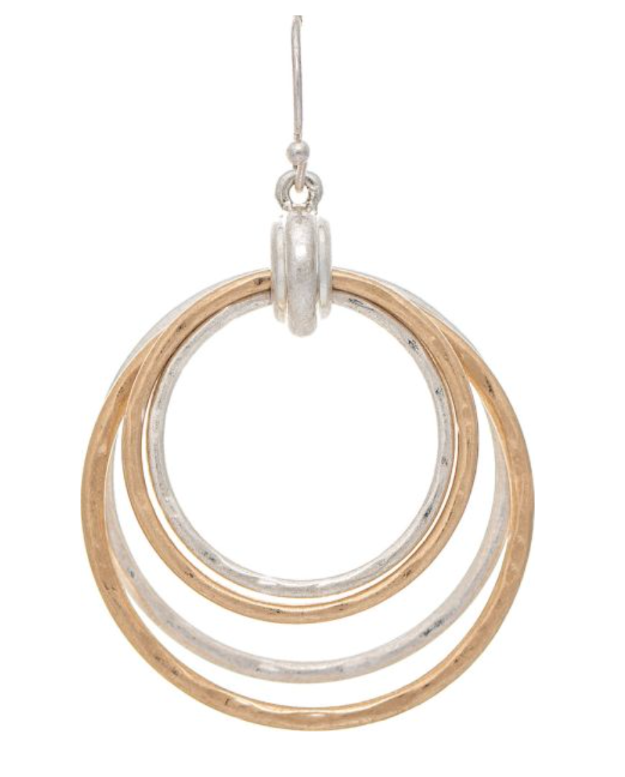 RAIN Two Tone Four Rings Bundle Earring