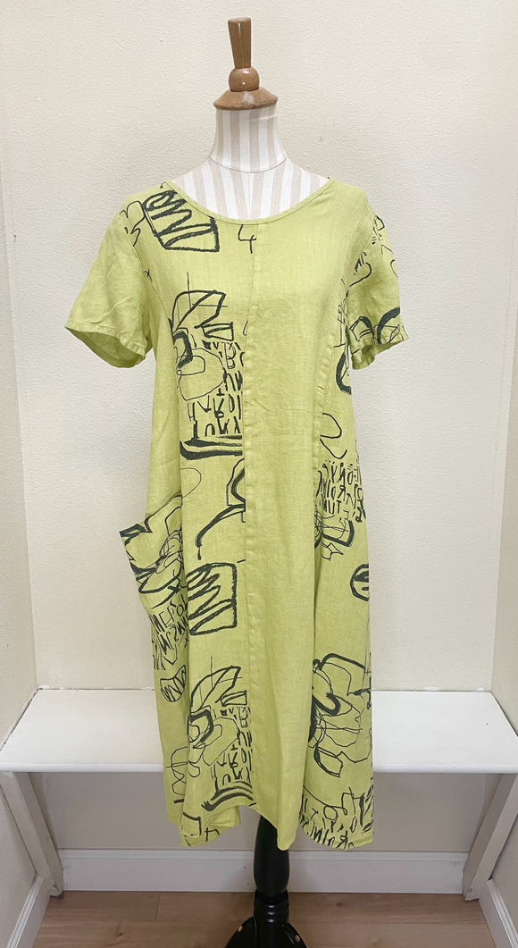 Fenini Patch Dress - C46351C - PISTACHIO