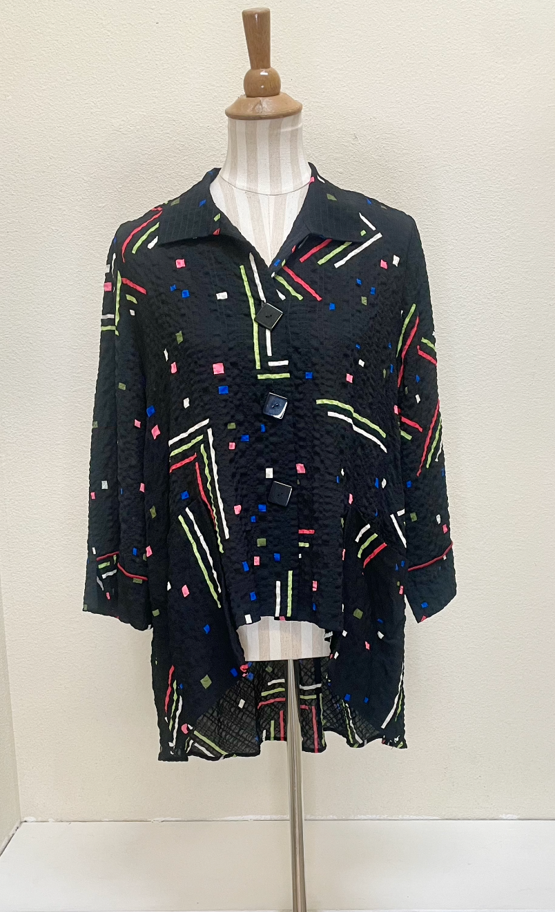 Moonlight Polka Dot & Stripe Jacket - 2743 BLACK CONFETTI