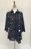 BEST SELLER - Moonlight Polka Dot Stripe Button Front Shirt in Multi - 2772