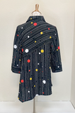 BEST SELLER - Moonlight Polka Dot Stripe Button Front Shirt in Multi - 2772