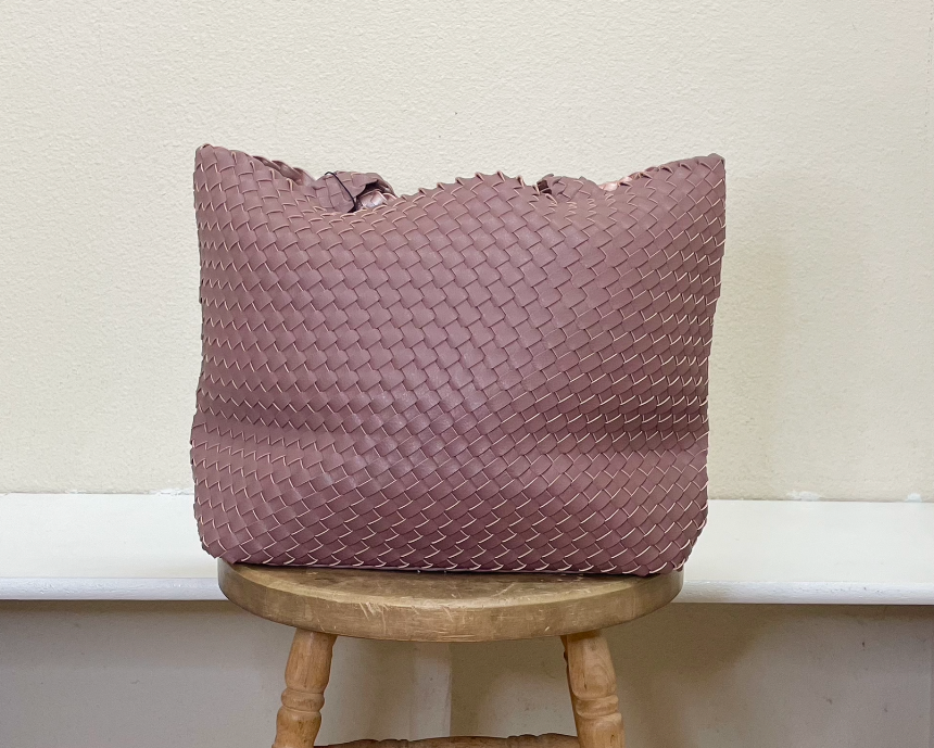 Ilse Jacobsen Reversible Tote -  CRYSTAL/METALLIC ROSE