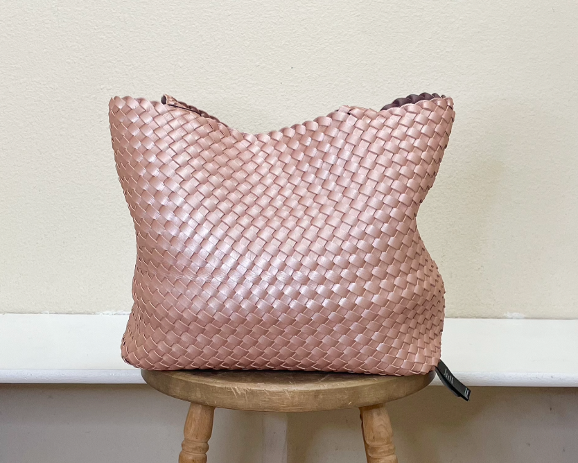 Ilse Jacobsen Reversible Tote -  CRYSTAL/METALLIC ROSE