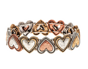 RAIN Multimetal Layered Puffy Hearts Bracelet