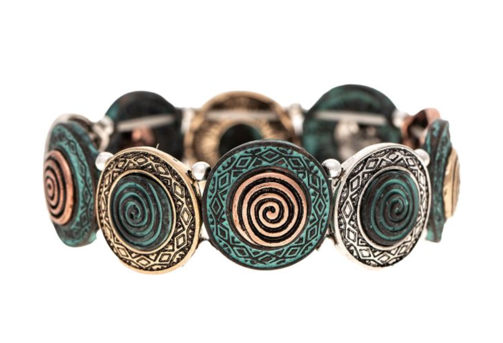 RAIN Patina Multicolor Swirl Circle Links Bracelet