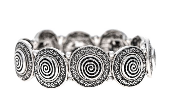 RAIN Silver Swirl Circle Links Bracelet
