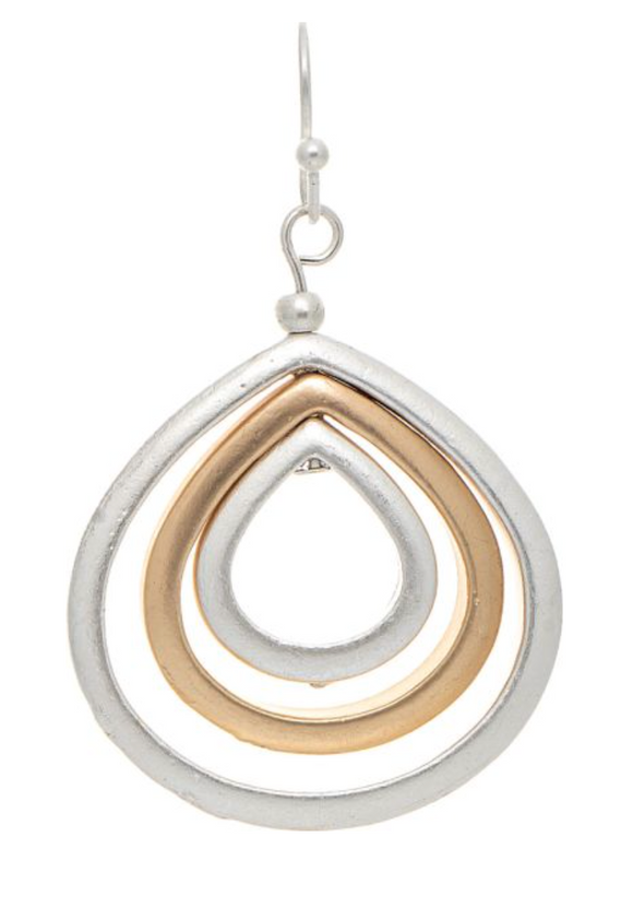 RAIN Two Tone Spinner Teardrops Earring