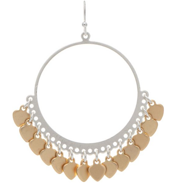 RAIN Two Tone Dart Fringed Circle Earring