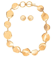 RAIN Gold Linked Wavy Discs Necklace