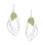 Takobia Two Toned Hammered Leaf Earring - 2292