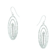 Takobia Hammered Circle Maze w/ Crystals Earring - 2367