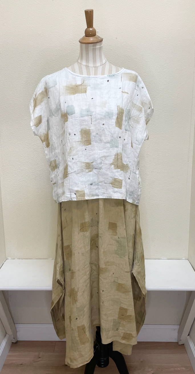 CUT LOOSE - Brush Stroke S/L High Low Top - 4696182