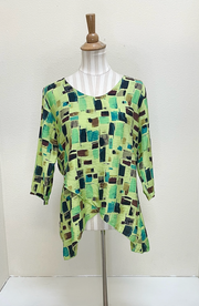 CUT LOOSE - Sea Glass Double Layer V-Neck - 6236823