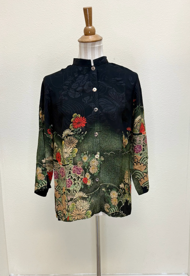 Citron "Magic Organic Beauty in Black" Silk Blouse - 1213MOB-BL