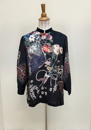 Citron "Vintage Kimono Art" Silk Blouse - 1213VKA