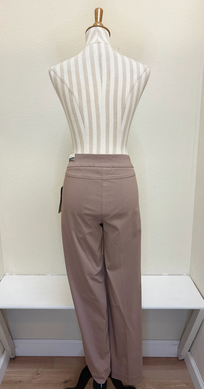 Slimsation LONG/Narrow Women's Wide Band Pull-On Straight Leg Pant With Tummy Control (M2604P) - MUSHROOM