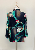 Citron "Flower and Swirls" Silk Blouse - 1213FAS