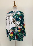 Citron "Umbrella and Flowers" Silk Blouse - 1213UF