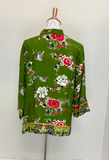Citron "Floral With Bird" Silk Blouse - 1213FWB