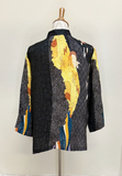 Citron "Chrysanthemum Crane" Silk Blouse - 1213CC