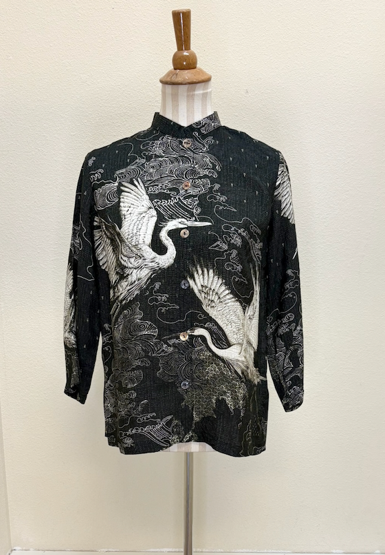 Citron "Galaxy Crane" Silk Blend Blouse - 1213GC