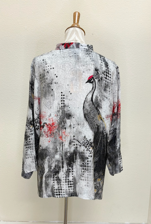Citron "Monotone Peacock" Silk Blouse - 1213MP