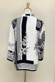 Citron "Black White Blossom" Silk Blouse - 1213BWB