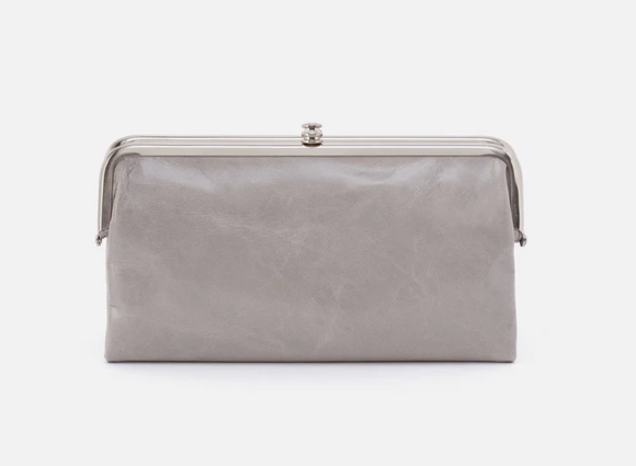HOBO - Lauren Clutch-Wallet - LIGHT GREY IN POLISHED LEATHER