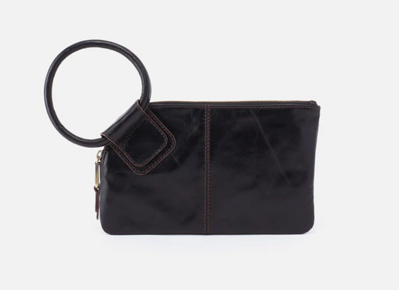 HOBO - Sable Wristlet - BLACK IN POLISHED LEATHER