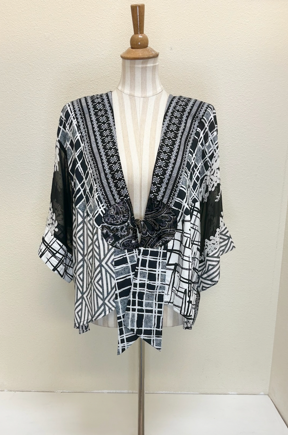 Sterling Style Frog Closure Jacket - 5838J BLACK/WHITE
