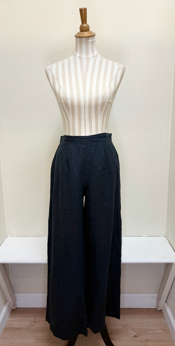 CUT LOOSE - Solid Linen Wide Leg Pant - 4402213