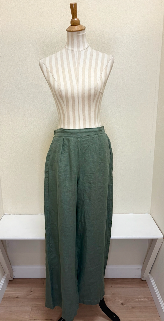 CUT LOOSE - Solid Linen Wide Leg Pant - 4402213