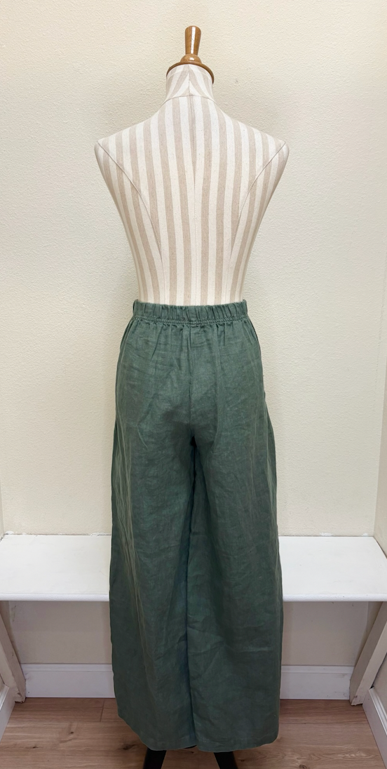 CUT LOOSE - Solid Linen Wide Leg Pant - 4402213