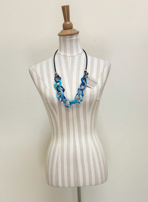 FICKLESTICKS Chain on Bungee Necklace - BLUES