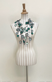ANNEMIEKE Large Green/Gray Mix Fabric Necklace