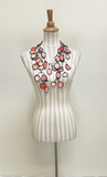 ANNEMIEKE Large Peach Mix Fabric Necklace