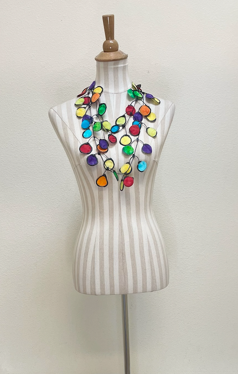 ANNEMIEKE Large Bold Multi Mix Fabric Necklace