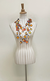 ANNEMIEKE Large Orange Mix Fabric Necklace