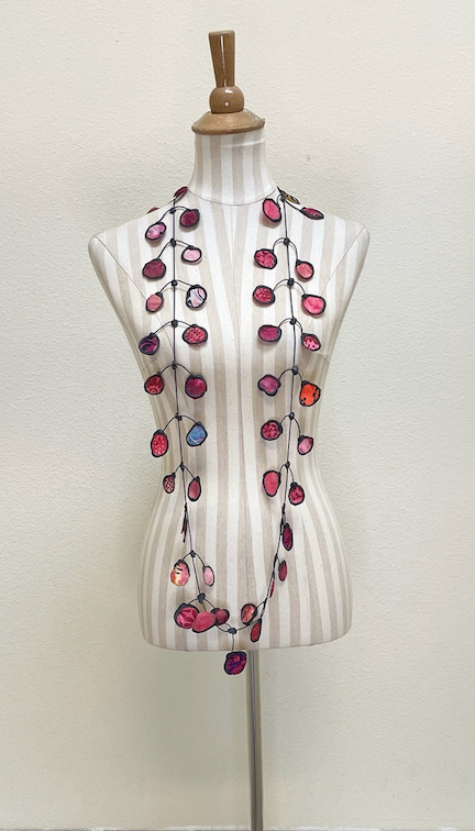 ANNEMIEKE Large Pink Mix Fabric Necklace