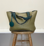 Ilse Jacobsen Reversible Tote -  BEETLE/DARK GREEN METALLIC
