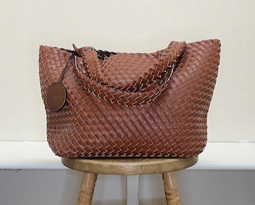 Ilse Jacobsen Reversible Tote -  BURNT CARMEL/METALLIC BROWN