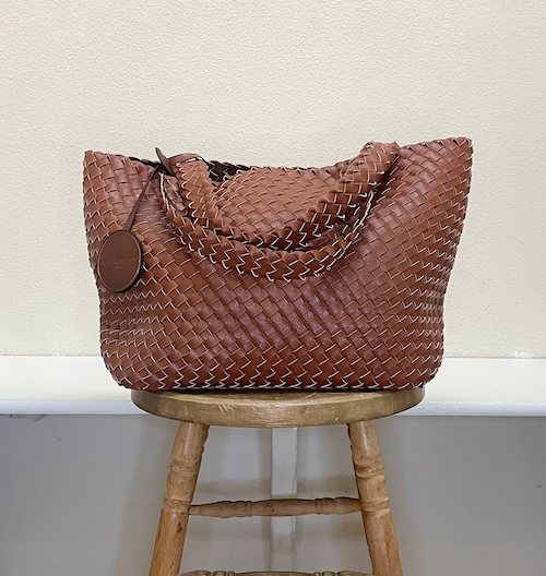 Ilse Jacobsen Reversible Tote -  BURNT CARMEL/METALLIC BROWN