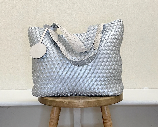 Ilse Jacobsen Reversible Tote -  EGG WHITE/SILVER