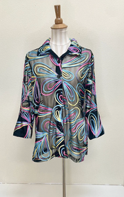 Ali Miles Knit Mesh Front Jacket - A25509JM - 955-ABSMLT