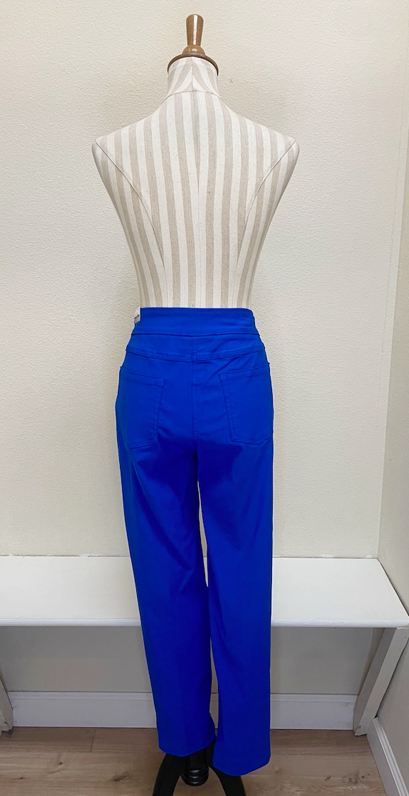 Slimsation ANKLE Women's Pull On Solid Fine Line Twill Pant With Real Pockets (M30719PM) - ROYAL