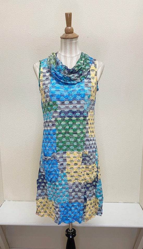 Shana Crinkle Cowlneck Tank Dress - 25013 - MULTI